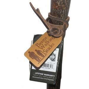 Brazos Hickory Wood Walking Stick 55” Rustic Handmade USA Walking Cane New